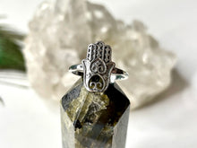 Load image into Gallery viewer, Hamsa Ring in Silver
