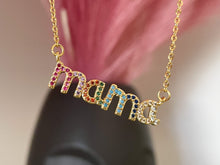 Load image into Gallery viewer, MAMA COLORFUL NECKLACE IN GOLD - Emerald Boutique VA