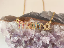 Load image into Gallery viewer, MAMA COLORFUL NECKLACE IN GOLD - Emerald Boutique VA