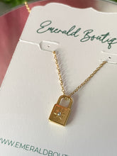 Load image into Gallery viewer, STAR LOCK NECKLACE IN GOLD - Emerald Boutique VA