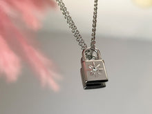 Load image into Gallery viewer, STAR LOCK NECKLACE IN SILVER - Emerald Boutique VA
