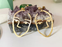Load image into Gallery viewer, MINIMAL FACE STATEMENT EARRINGS IN GOLD - Emerald Boutique VA
