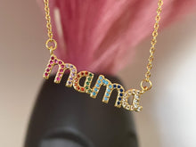 Load image into Gallery viewer, MAMA COLORFUL NECKLACE IN GOLD - Emerald Boutique VA
